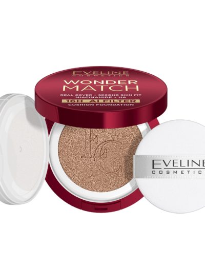 Eveline Cosmetics Wonder Match kryjący podkład cushion z niacynamidem i kwasem hialuronowym 03N Nude 15g