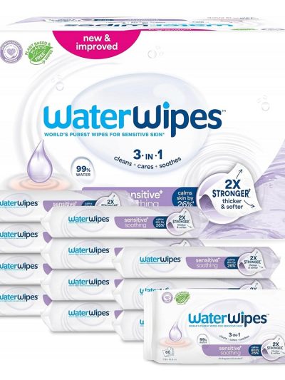 WaterWipes Sensitive+ Kojące chusteczki nawilżane z lawendą 12x60szt.