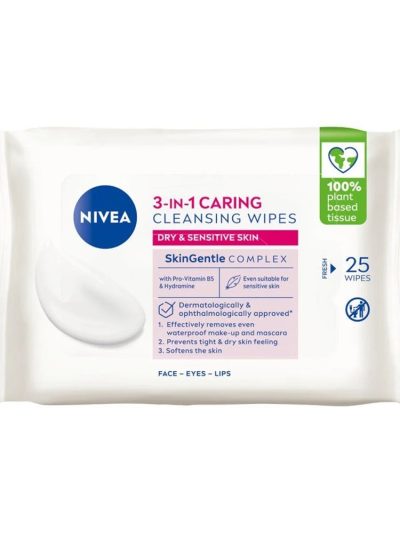 Nivea 3w1 łagodzące chusteczki do demakijażu 25szt.