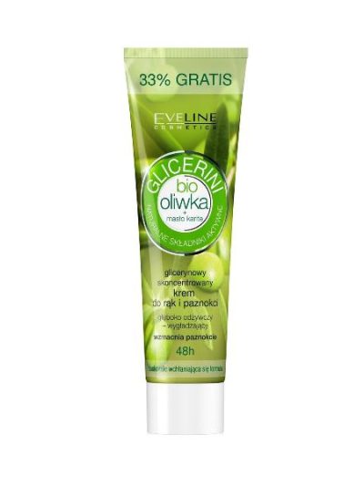 Eveline Cosmetics Glicerini glicerynowy skoncentrowany krem do rąk i paznokci z bio oliwką i masłem karite 125ml