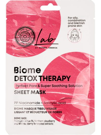 Natura Siberica Lab Biome Detox Therapy oczyszczająco-wygładzająca maska w płachcie 25g