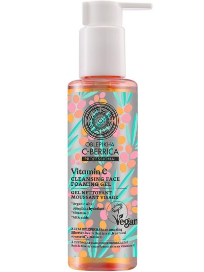Natura Siberica Oblepikha C-Berrica oczyszczający żel do twarzy z kwasami i witaminą C 150ml