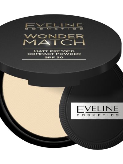 Eveline Cosmetics Wonder Match matowy puder prasowany z filtrem ochronnym SPF30 01 Light Beige 8g