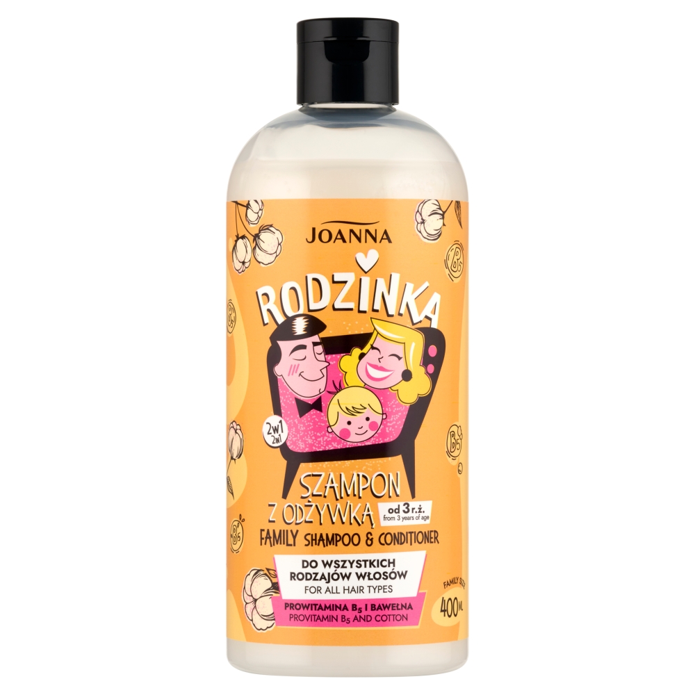 Joanna Joanna Rodzinka szampon z odżywką prowitamina B5 i bawełna 400ml — Inhaltsstoffe i ocena