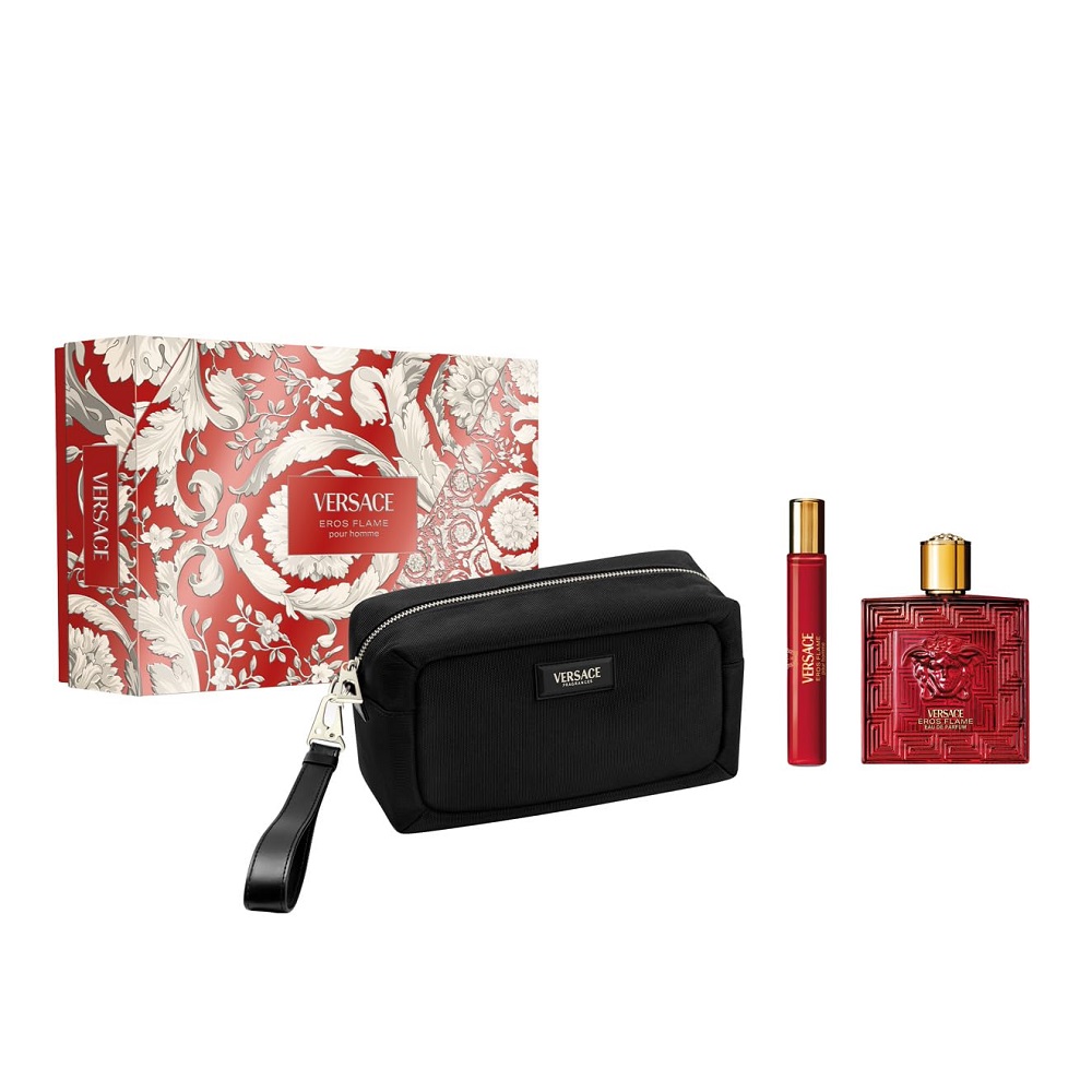 versace eros flame woda perfumowana 100 ml   zestaw  