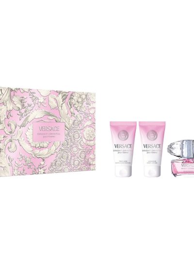 Versace Bright Crystal zestaw woda toaletowa spray 50ml + żel pod prysznic 50ml + balsam do ciała 50ml