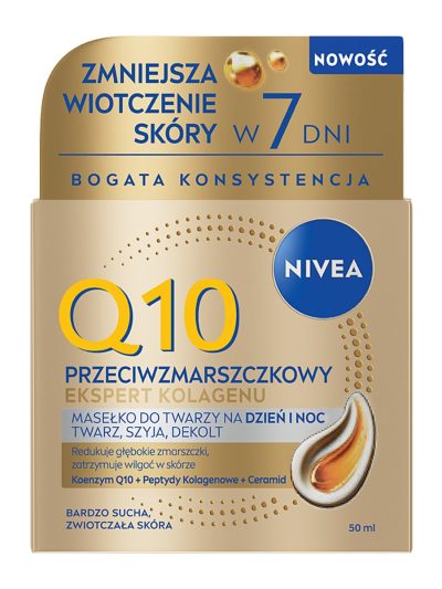 Nivea Q10 Przeciwzmarszczkowy Ekspert Kolagenu masełko do twarzy na dzień i noc 50ml