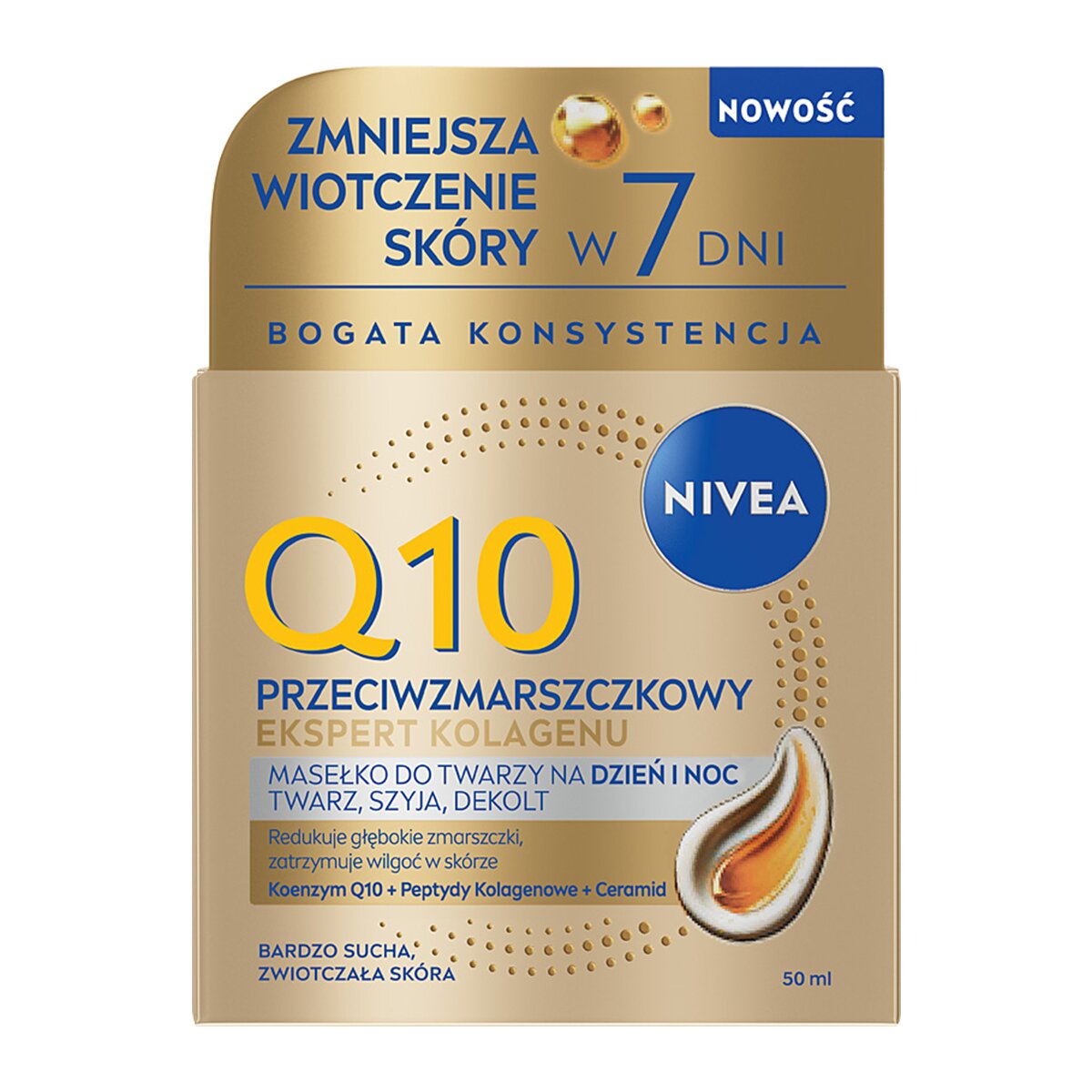 Nivea Nivea Q10 Przeciwzmarszczkowy Ekspert Kolagenu masełko do twarzy na dzień i noc 50ml
