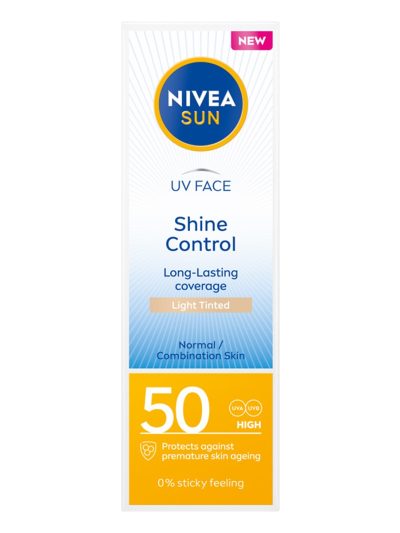 Nivea Sun UV Face Shine Control matujący krem do twarzy z wysoką ochroną SPF50 Light Tinted 50ml