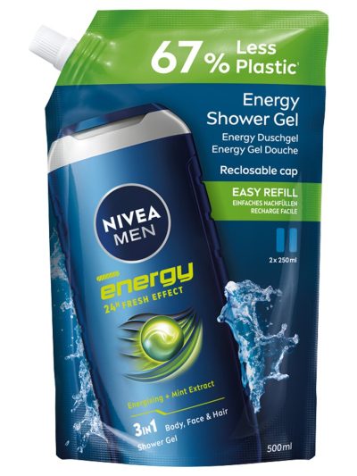 Nivea Men Energy żel pod prysznic opakowanie uzupełniające 500ml