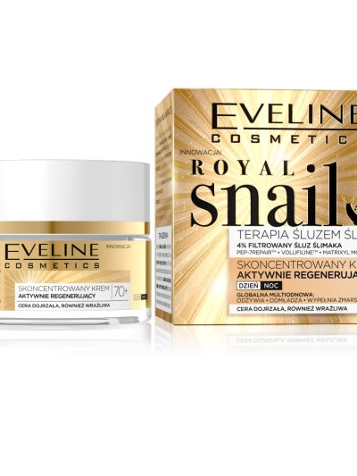 Eveline Cosmetics Royal Snail 70+ skoncentrowany krem aktywnie regenerujący na dzień i na noc 50ml