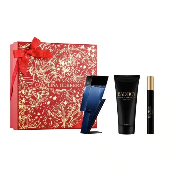 Carolina Herrera Bad Boy zestaw woda toaletowa spray 50ml + woda toaletowa spray 10ml + żel pod prysznic 100ml