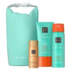 Rituals The Ritual of Karma zestaw błyszczący olejek do ciała 30ml + krem do twarzy SPF30 50ml + mleczko do opalania w sprayu SPF30 50ml