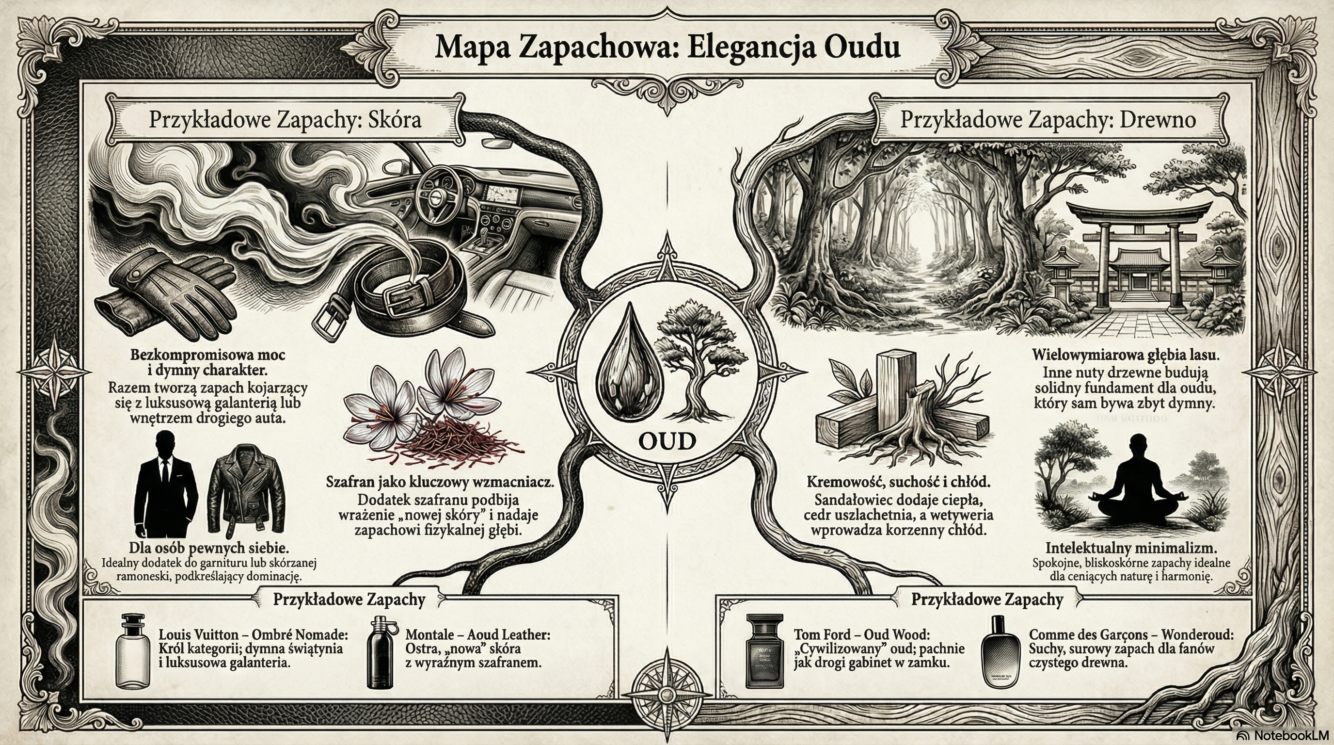 Mapa zapachowa - elegancja oudu - infografika