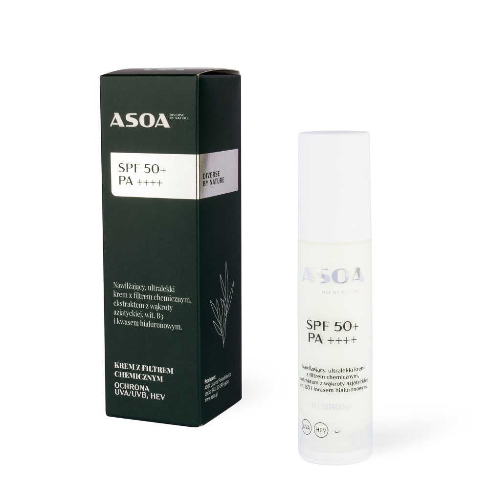Asoa Asoa Krem z filtrem SPF50+ PA++++ Chemiczny 50ml — Inhaltsstoffe und Bewertung