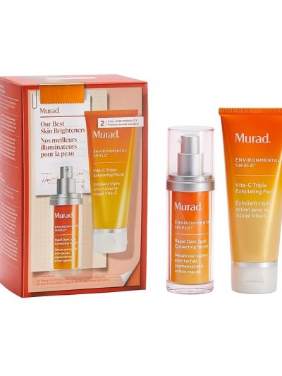 Murad Our Best Skin Brighteners zestaw serum redukujące przebarwienia 30ml + peeling do twarzy 80ml