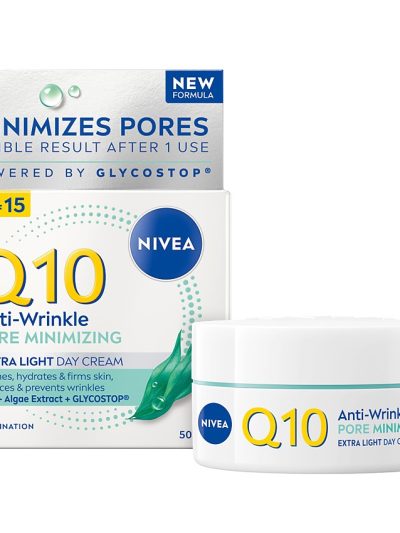 Nivea Q10 Przeciwzmarszczkowe Wygładzenie ekstra lekki krem na dzień SPF15 50ml
