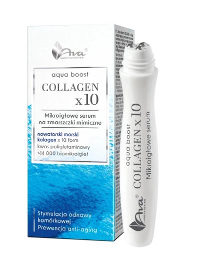 Ava Laboratorium Aqua Boost Collagen x10 mikroigłowe serum na zmarszczki mimiczne 15ml