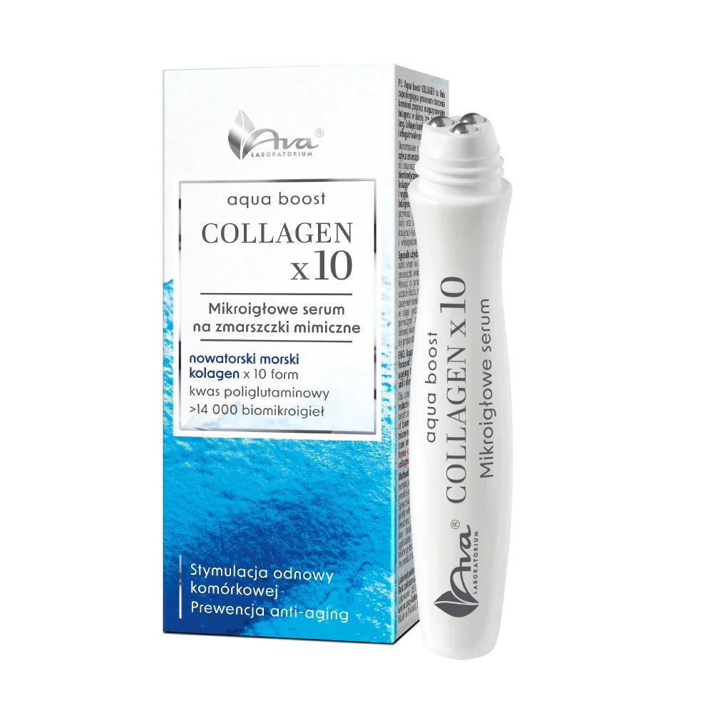 Ava Laboratorium Ava Laboratorium Aqua Boost Collagen x10 mikroigłowe serum na zmarszczki mimiczne 15ml