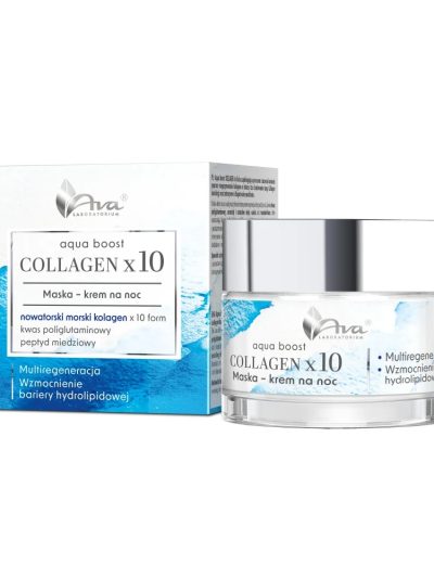 Ava Laboratorium Aqua Boost Collagen x10 maska-krem na noc 50ml