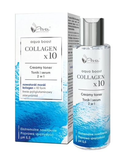 Ava Laboratorium Aqua Boost Collagen x10  tonik i serum 2w1 100ml