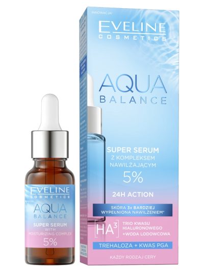 Eveline Cosmetics Aqua Balance super serum z kompleksem nawilżającym 18ml