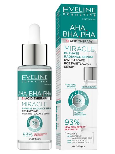 Eveline Cosmetics 3 x Acid Therapy dwufazowe rozświetlające serum 30ml