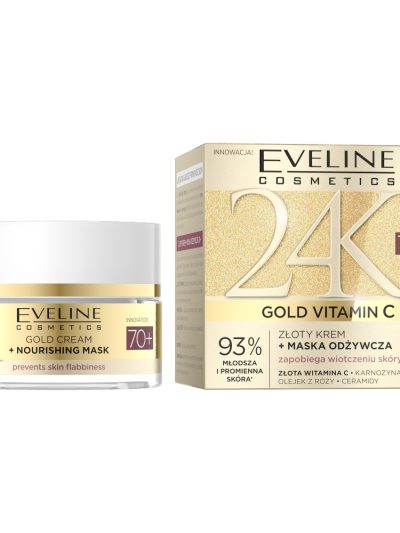 Eveline Cosmetics 24K Gold Vitamin C złoty krem + maska odżywcza 70+ 50ml