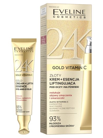 Eveline Cosmetics 24K Gold Vitamin C złoty krem + esencja liftingująca pod oczy i na powieki 15ml