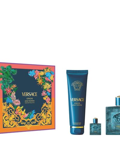 Versace Eros Pour Homme zestaw woda toaletowa spray 100ml + żel pod prysznic 150ml + miniatura wody toaletowej spray 5ml