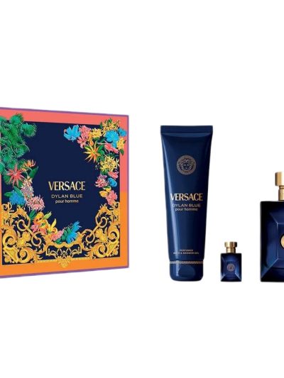 Versace Pour Homme Dylan Blue zestaw woda toaletowa spray 100ml + woda toaletowa spray 10ml + żel pod prysznic 150ml