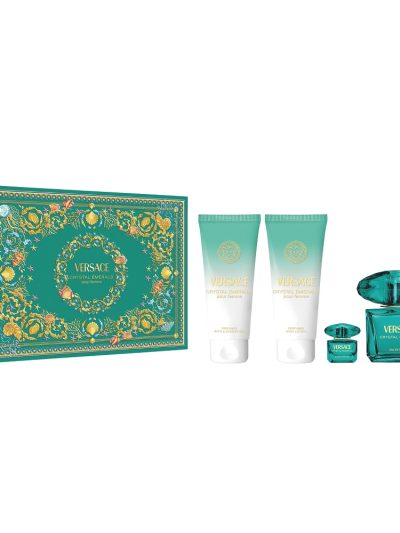 Versace Crystal Emerald zestaw woda perfumowana spray 90ml + żel pod prysznic 100ml + balsam do ciała 100ml + woda perfumowana 5ml