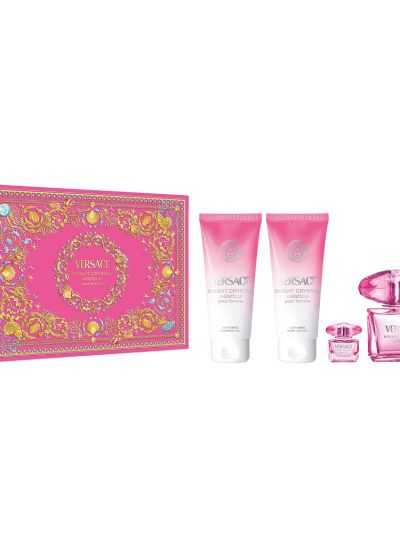 Versace Bright Crystal Absolu zestaw woda perfumowana spray 90ml + miniatura wody perfumowanej 5ml + balsam do ciała 100ml + żel pod prysznic 100ml