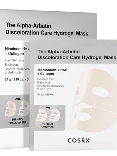 COSRX The Alpha-Arbutin Discoloration Care Hydrogel Mask hydrożelowa maseczka w płachcie na przebarwienia 3szt.