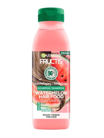 Garnier Fructis Watermelon Hair Food Shampoo rewitalizujący szampon do włosów cienkich 350ml