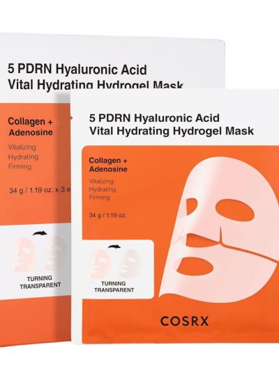 COSRX 5 PDRN Hyaluronic Acid Vital Hydrating Hydrogel Mask hydrożelowa maseczka w płachcie z kwasem hialuronowym 3szt.