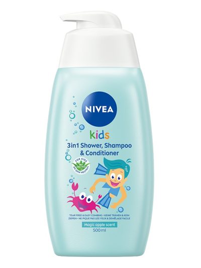 Nivea Kids żel do mycia ciała 3w1 o zapachu jabłkowych karmelków 500ml