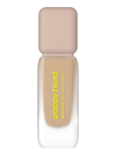 Poppy Head Seams Right długotrwały kryjący podkład do twarzy o satynowym wykończeniu 06 Seams Caramel 38g