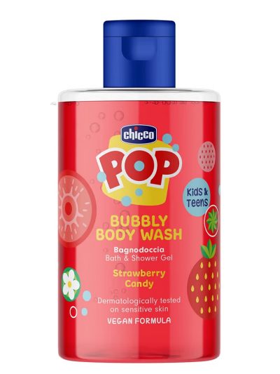 Chicco Pop żel pod prysznic o zapachu cukierków truskawkowych 300ml