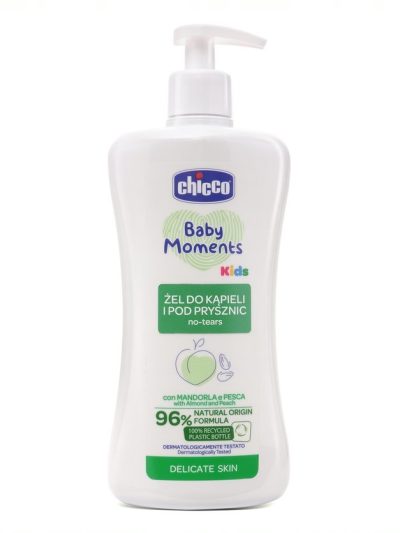 Chicco Baby Moments Kids żel do kąpieli i pod prysznic dla skóry delikatnej 0m+ 500ml