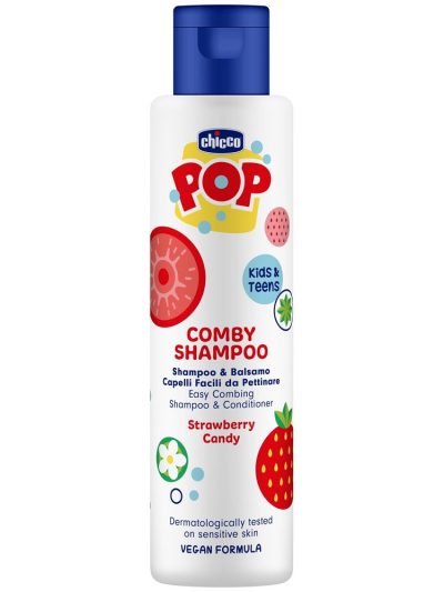 Chicco Pop szampon i odżywka 2w1 o zapachu cukierków truskawkowych 250ml