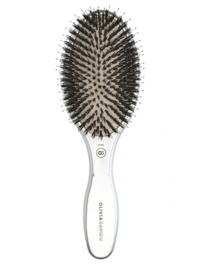 Olivia Garden Expert Care Oval szczotka z włosów z dzika z jonizacją Silver