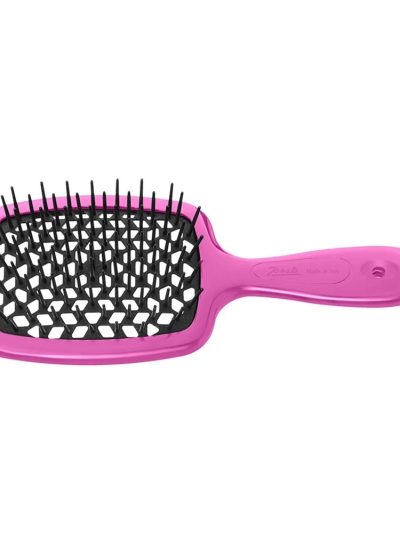 Janeke Small Superbrush mała szczotka do rozczesywania włosów Fuksjowo-Czarna