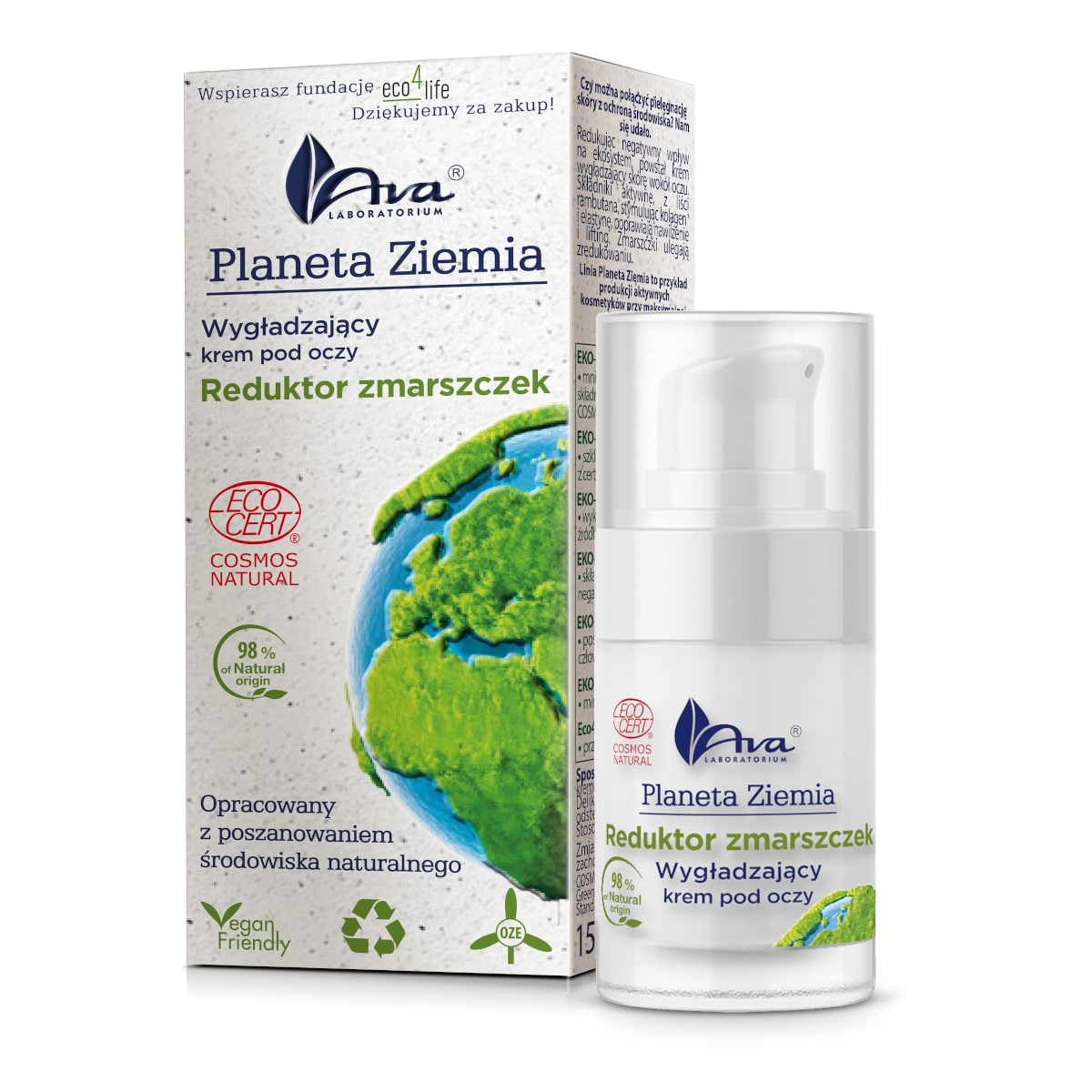 Ava Laboratorium Planeta Ziemia glättend Augencreme 15ml