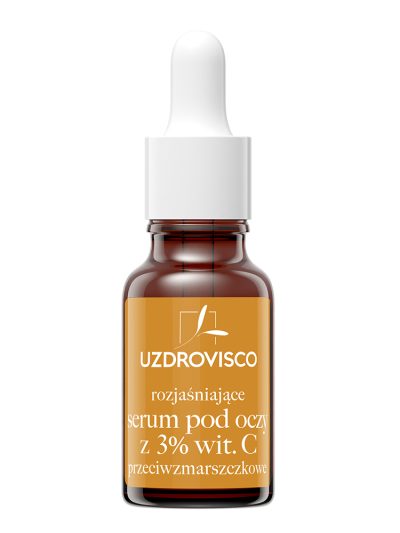 UZDROVISCO Świetlik rozjaśniające serum pod oczy z 3% wit.c przeciwzmarszczkowe 15ml