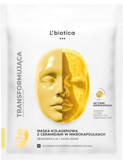 L'biotica Maska kolagenowa z ceramidami w mikrokapsułkach Regeneracja i Nawilżenie 1szt.