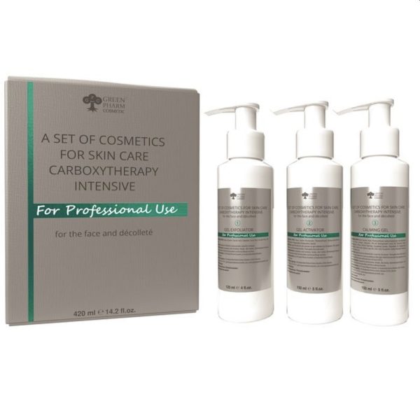 Green Pharm Cosmetic Carboxytherapy Intensive zestaw kosmetyczny do pielęgnacji skóry do twarzy i obszaru dekoltu 420ml
