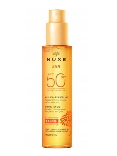 Nuxe Sun brązujący olejek do opalania twarzy i ciała SPF50 150ml