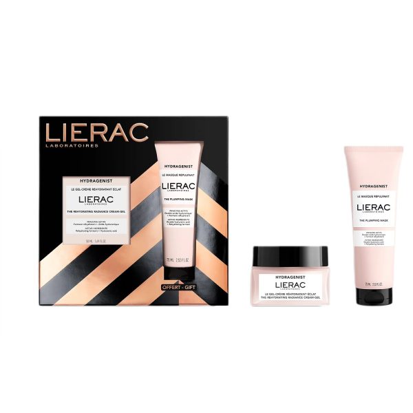 LIERAC Hydragenist zestaw nawilżający krem-żel rozświetlający 50ml + maska wypełniająca 75ml