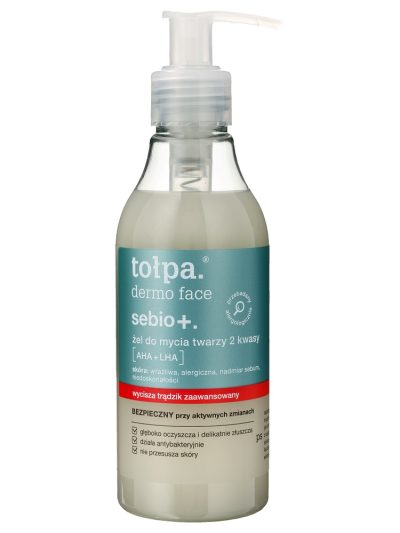 Tołpa Dermo Face Sebio+ żel do mycia twarzy 2 kwasy: AHA + LHA 195ml
